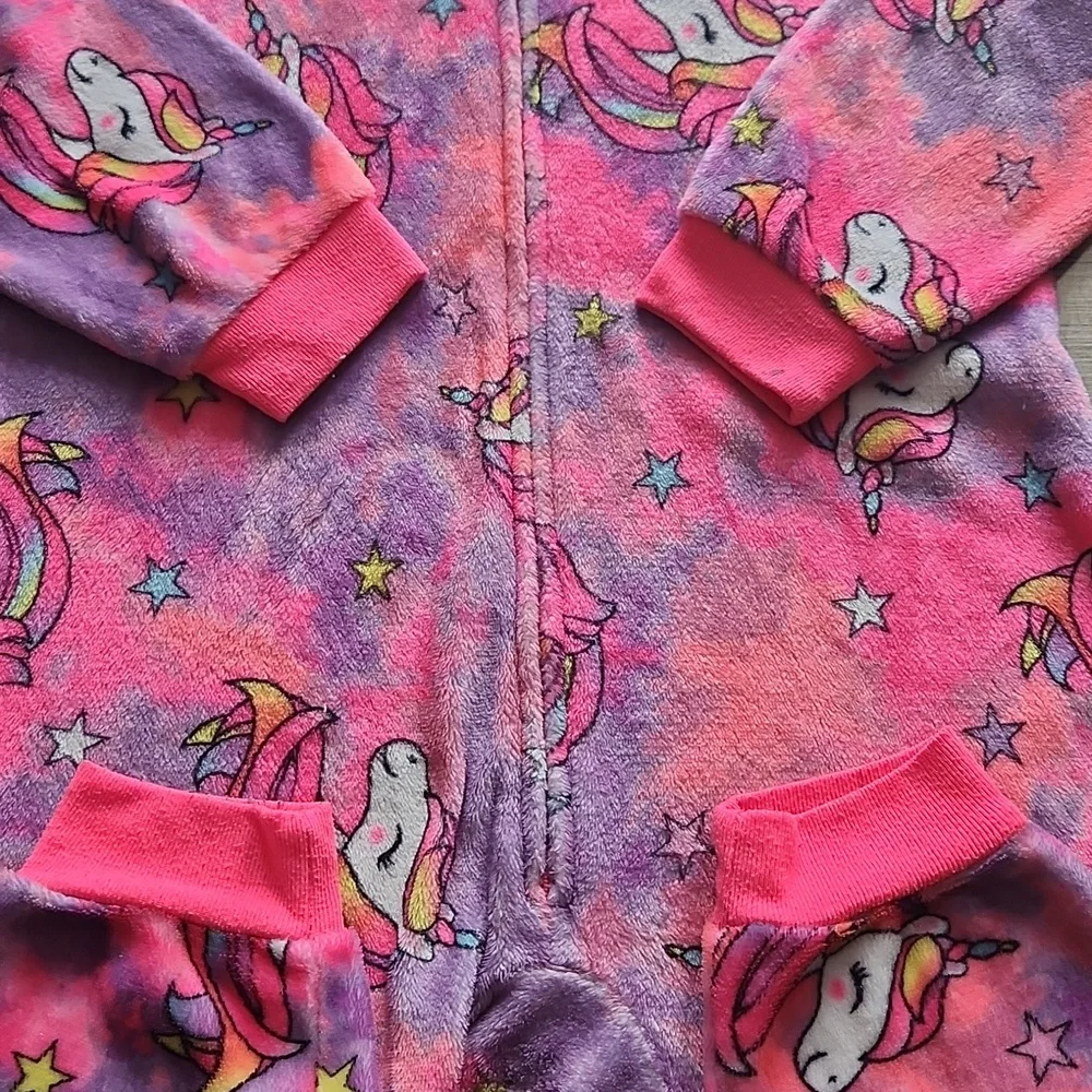 The Children's Place Pink and Purple Unicorn Footie